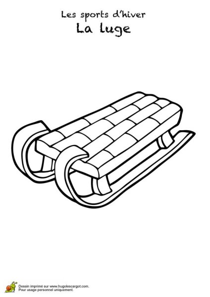 Сани раскраска для детей