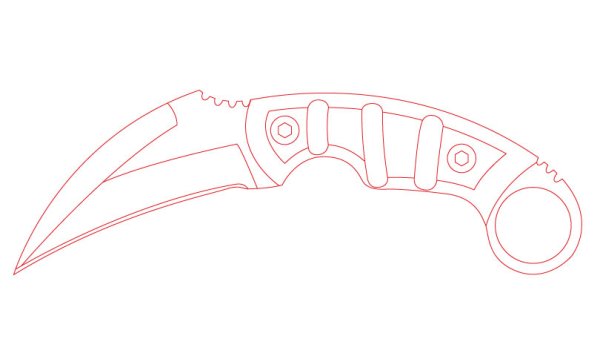 Разукрасить нож керамбит