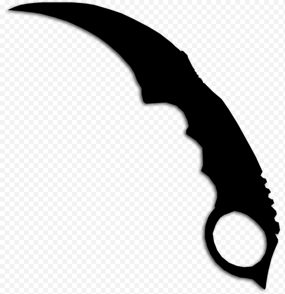 Керамбит нож чёрно белый