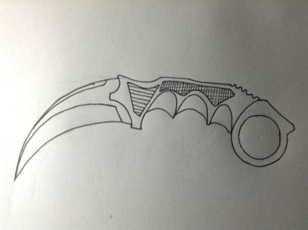 Нож керамбит чертеж стэндофф 2