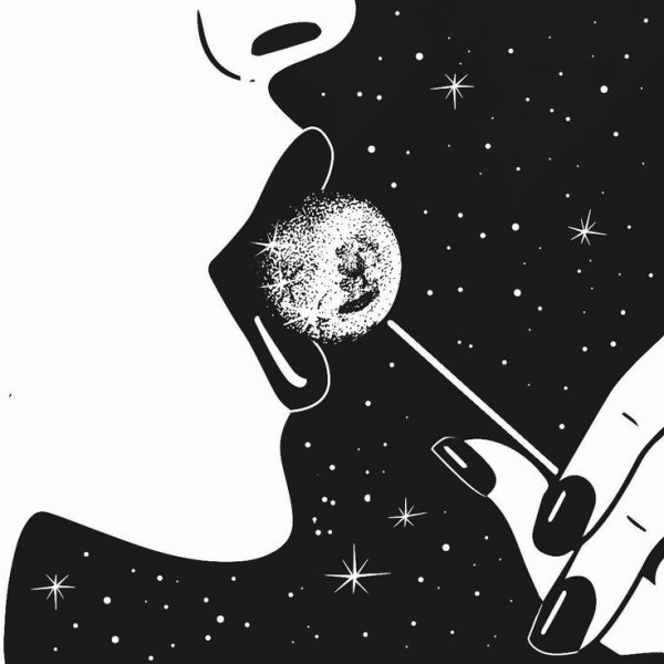 Космос нарисовать чб