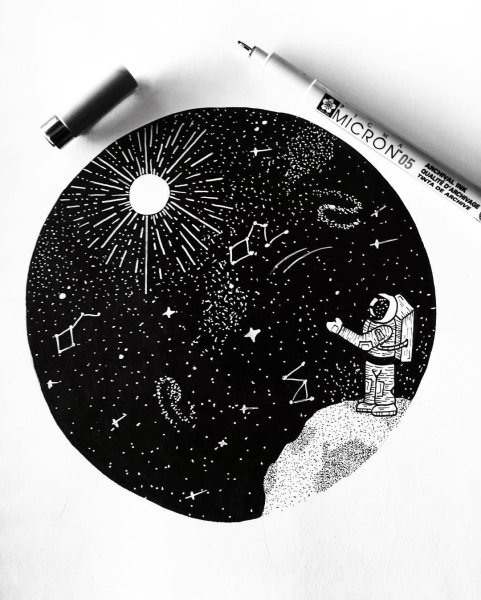 Космос гелевой ручкой