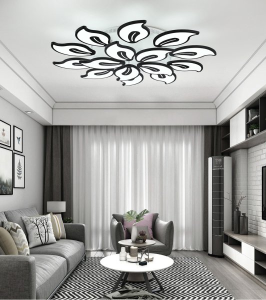 Натяжные потолки черно белые