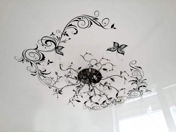 Натяжные потолки фотопечать орнамент