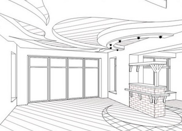 Эскиз потолков для гипсокартона