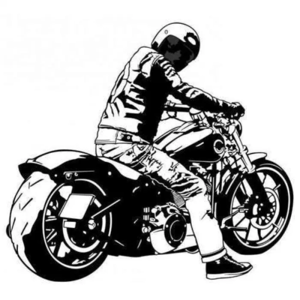 Байкер Харлей Дэвидсон вектор