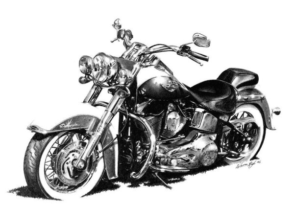 Чоппер Харлей Дэвидсон рисунок