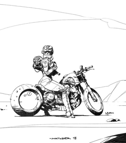 Байкер рисунок