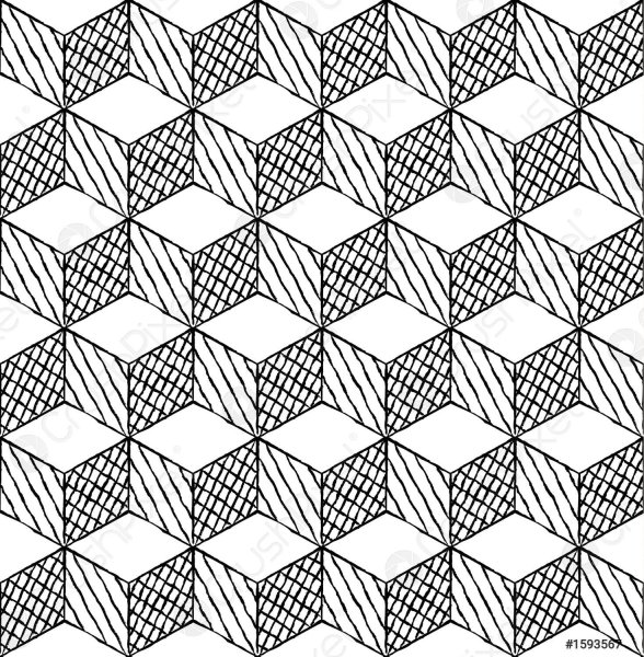 Объемные геометрические узоры чб