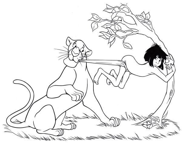 Киплинг Маугли раскраска