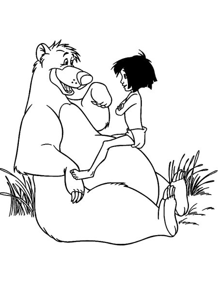 Раскраска Киплинга Маугли