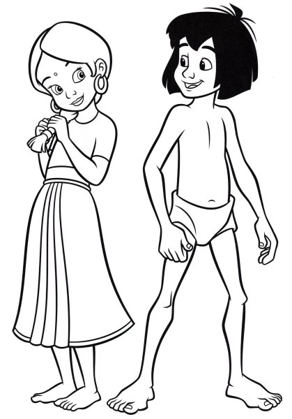 Маугли книга джунглей раскраска