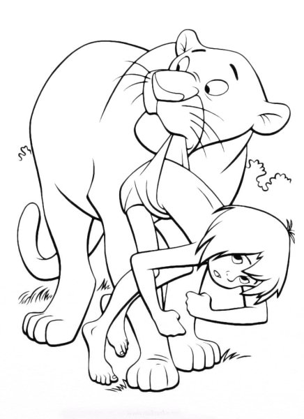 Киплинг Маугли раскраска