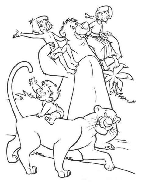 Книга джунглей балу раскраска