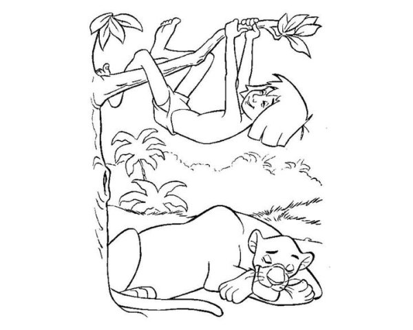 Раскраска Киплинга Маугли
