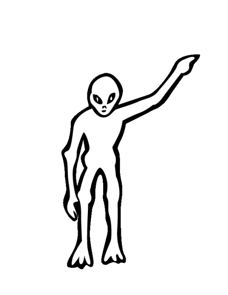 Пришелец черно белый