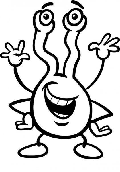 Раскраска. Забавные пришельцы