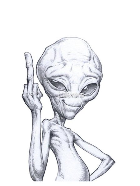 Сидящий инопланетянка рисунки