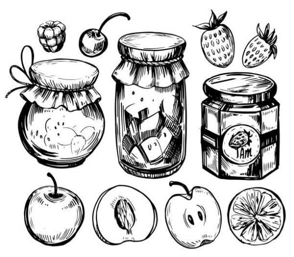 Эскиз банки с вареньем