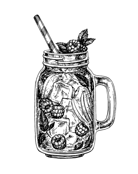 Напитки скетч чб