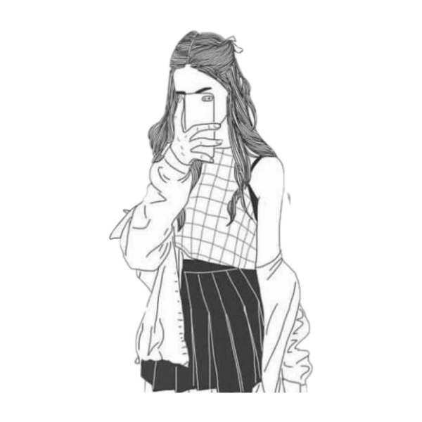 Девушка с телефоном рисунок карандашом для срисовки