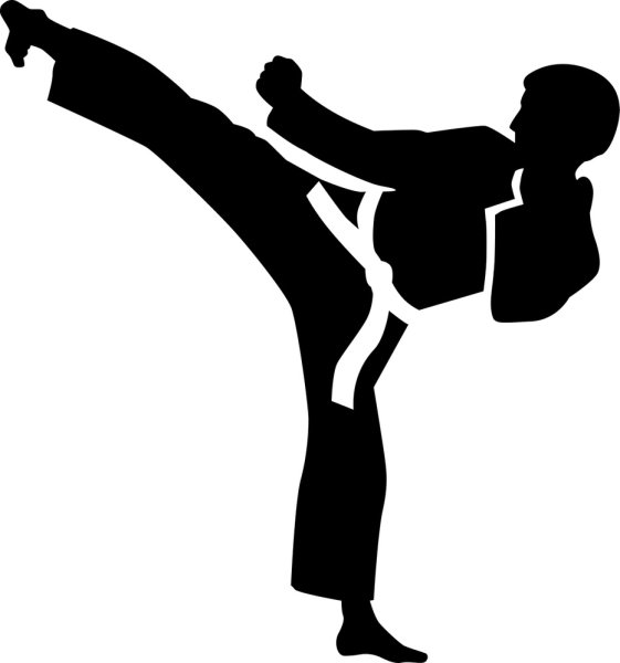 Каратист трафарет