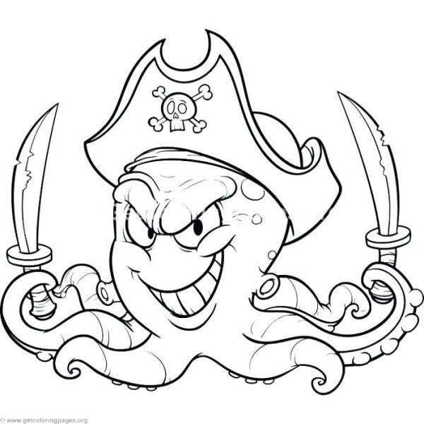 Раскраски пиратские морские обитатели для детей