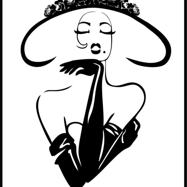 Эскиз девушка в шляпе