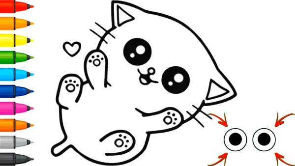 Раскраска для девочек кошечки милые