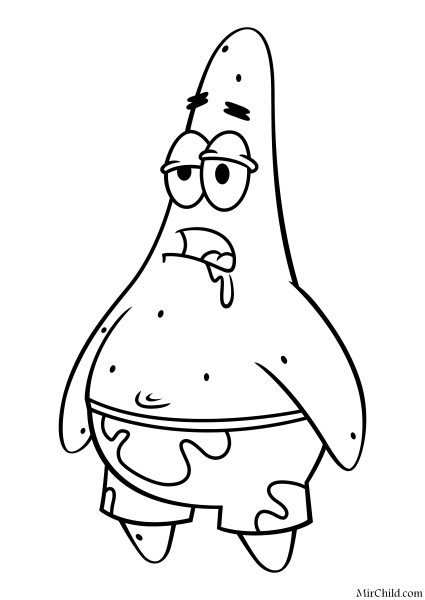 Раскраска Патрика из Спанч Боба