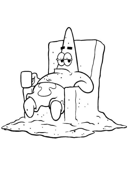Патрик раскраска из губка Боб