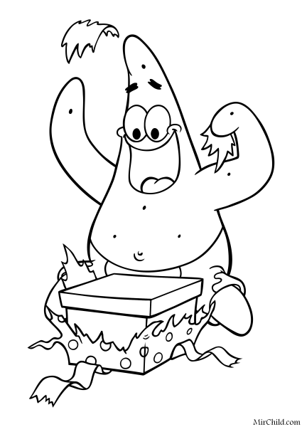 Раскраска Патрика из Спанч Боба