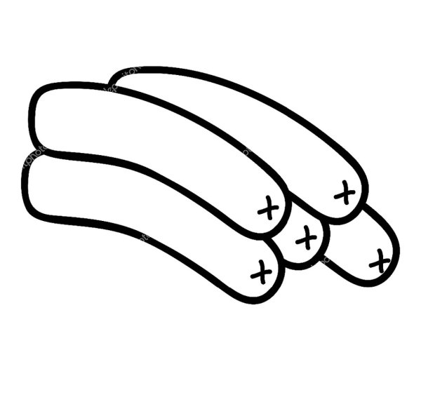 Сосиски раскраска для детей