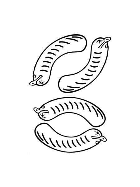Сосиски раскраска для детей