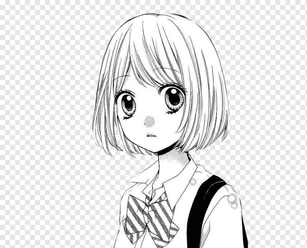 Раскраска девушка с короткими волосами