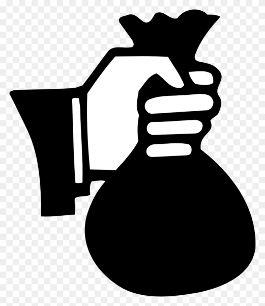 Рука с мешком денег иконка