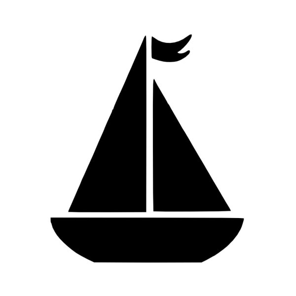 Контур кораблика с парусом