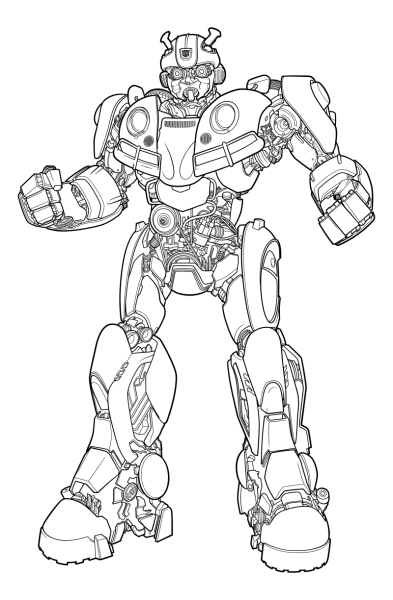 Раскраска робот Бамблби