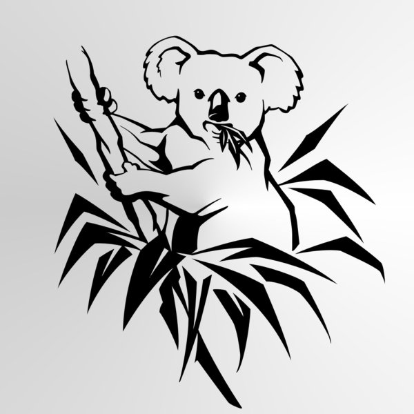 Коала тату эскиз