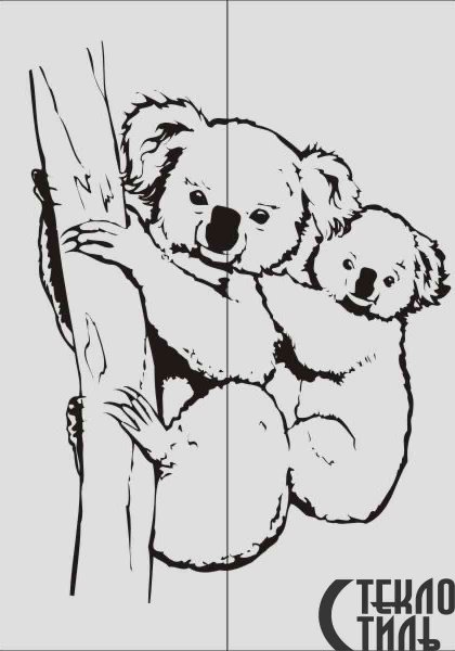 Коала черно белая