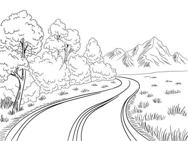 Раскраска дорога для автомобиля