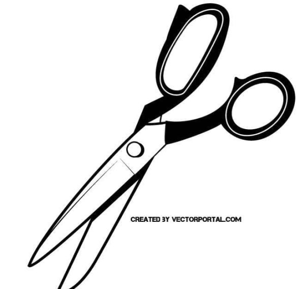Нарисованные ножницы чб