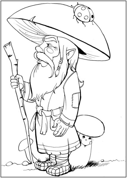 Леший раскраска для детей