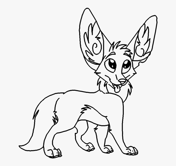 Фенек раскраска