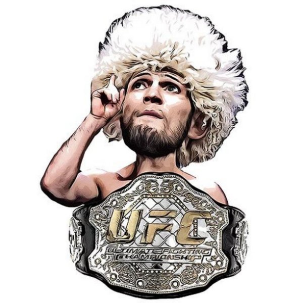 Хабиб Нурмагомедов на белом фоне