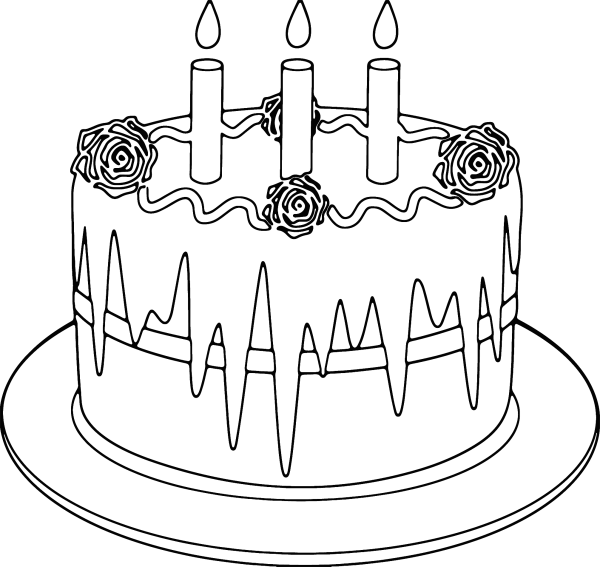 Раскраска торт на день рождения