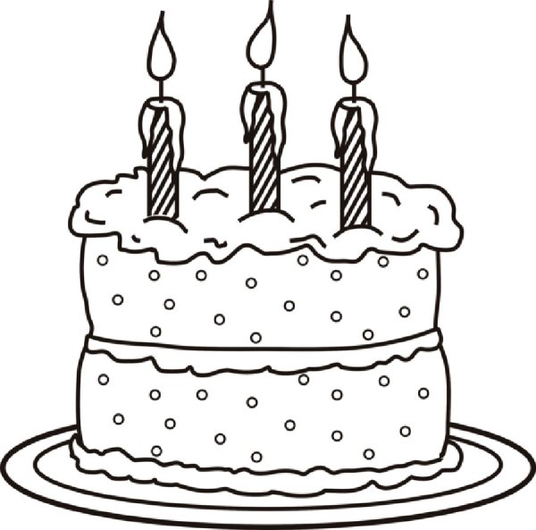 Торт раскраска для детей