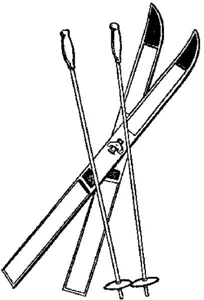 Лыжи для раскрашивания детям