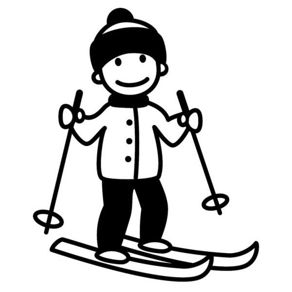 Лыжи раскраска