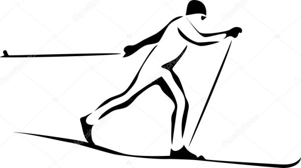 Горнолыжник силуэт